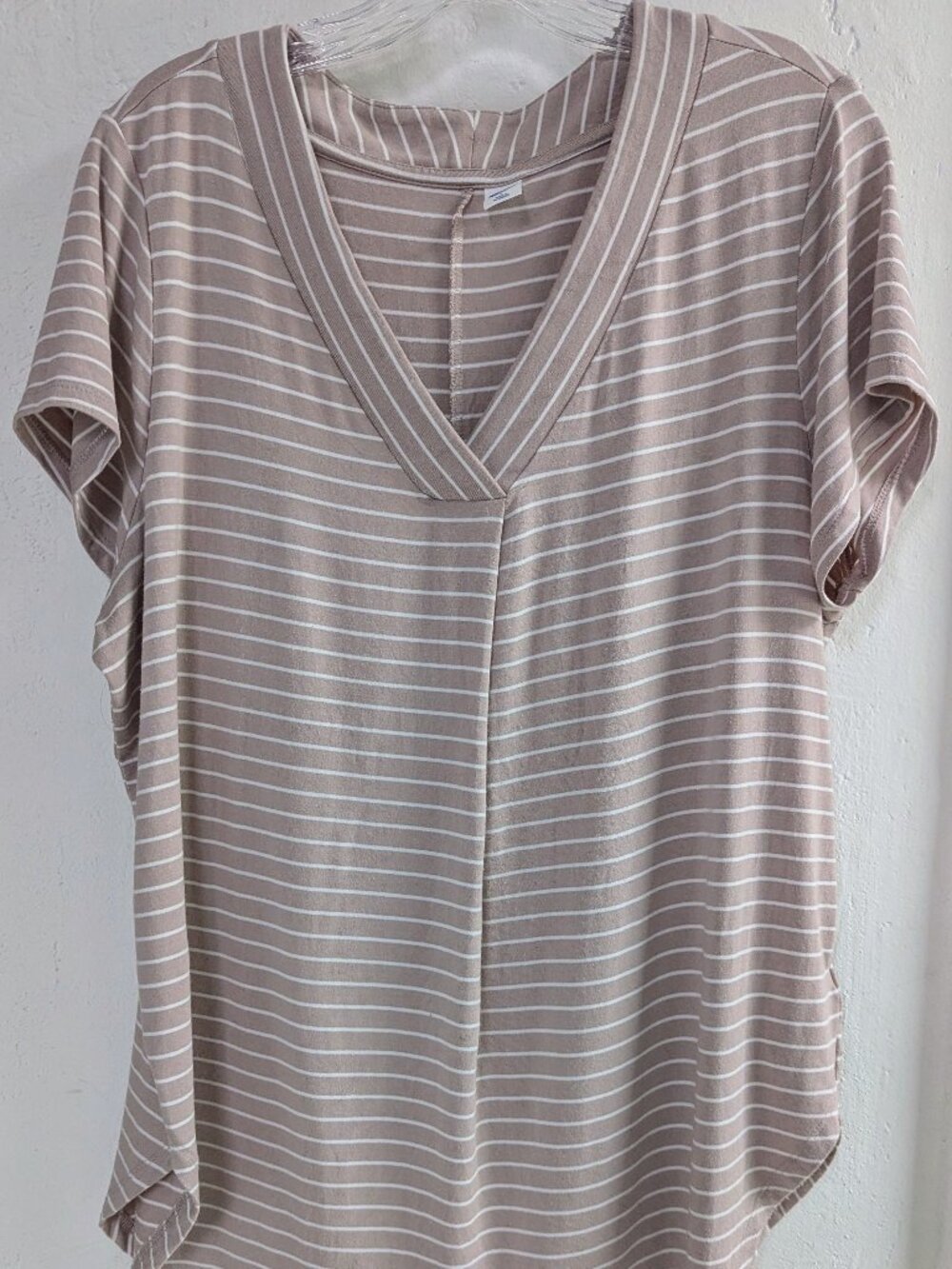 Old Navy Luxe Tunic Beige/White Stripe L